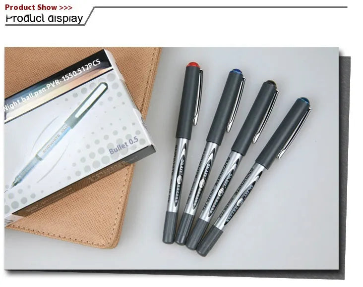 0.5mm signature pen with quick-drying water-based ink in plastic shell, available in four colour options