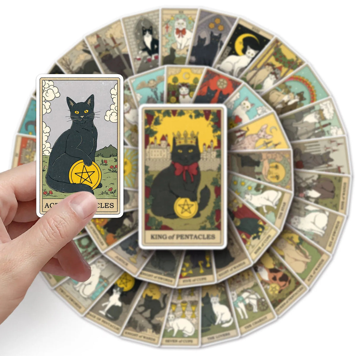 Creative Graffiti personalised 78 tarot card sticker set in cute style for waterproof luggage decoration