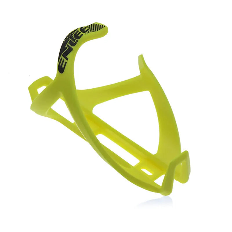 Mountain bike plastic bottle cage in six colour options mounted on bicycle frame