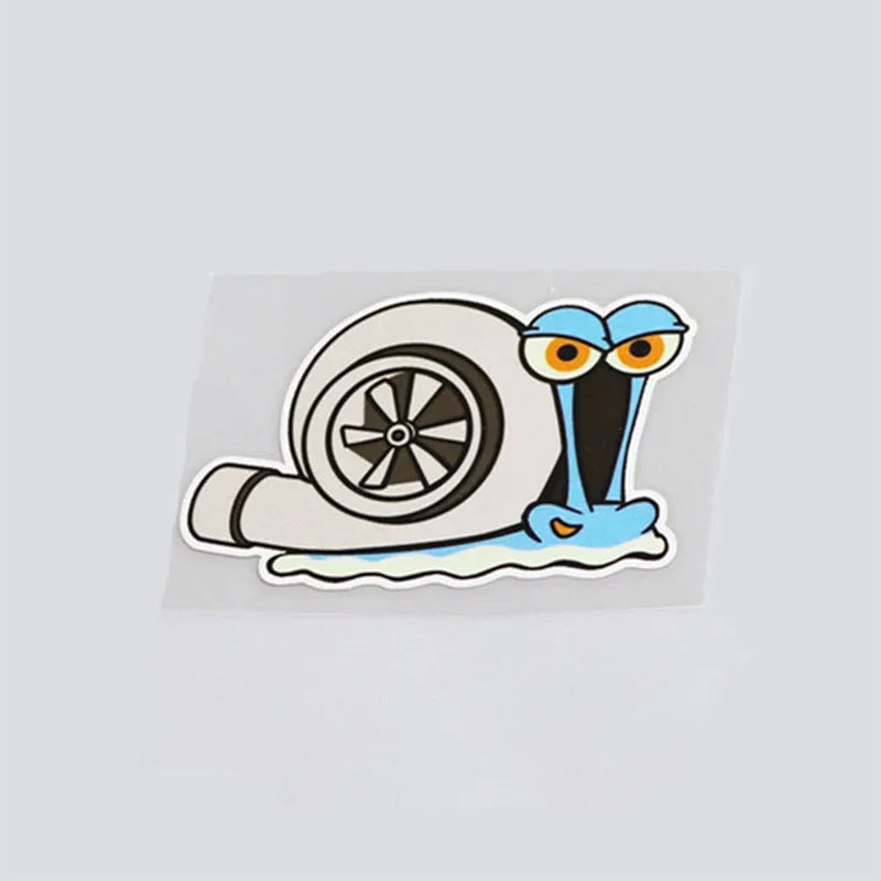 Reflective snail cartoon car sticker measuring 12cm by 8cm for vehicle bumper decoration