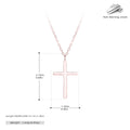 Sterling silver cross pendant necklace on O-shaped chain with gold, platinum, and rose gold plating options