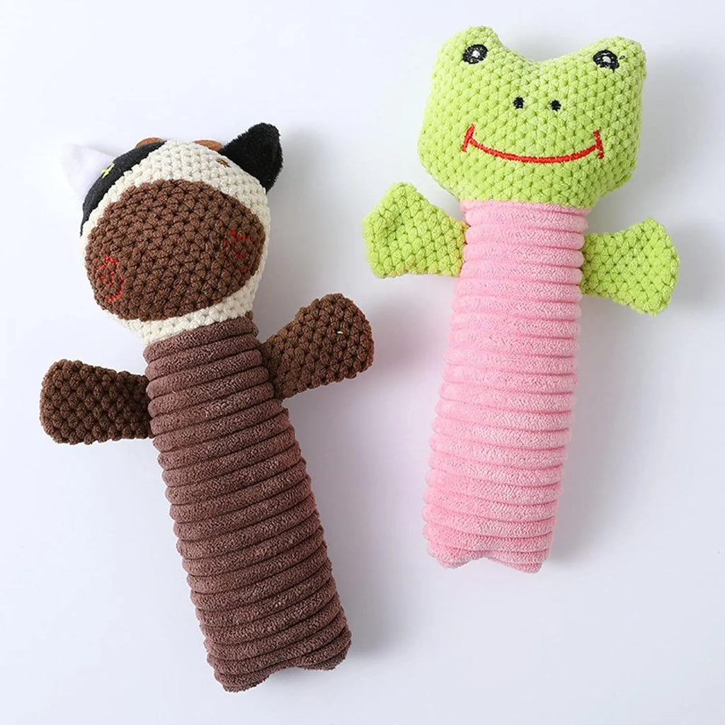19cm squeaky stuffed dog chew toy in animal shapes for small medium large breeds
