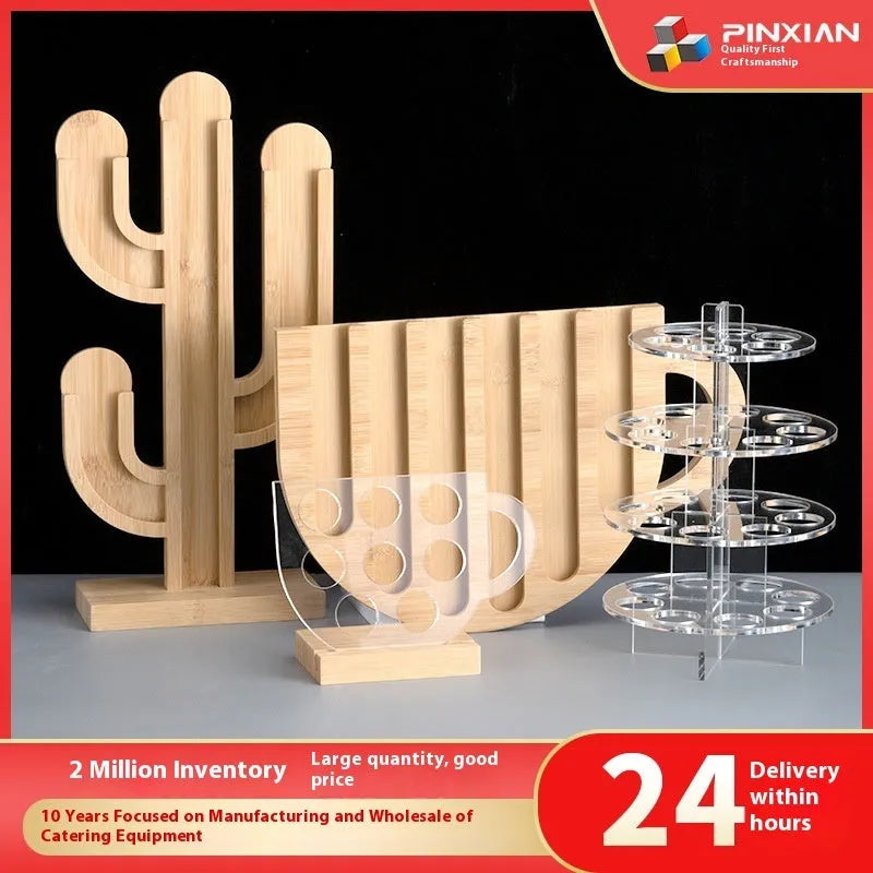 Rotatable acrylic coffee capsule storage rack in solid colour with pad glaze finish, S M L sizes
