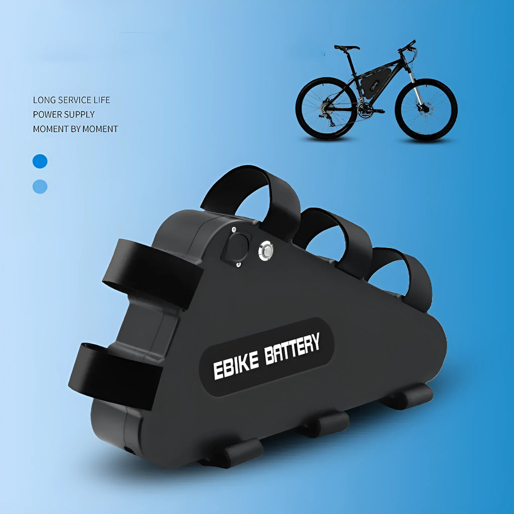 Triangular plastic shell lithium battery pack for modified electric mountain bike, 48V or 52V, 20.8Ah to 28Ah