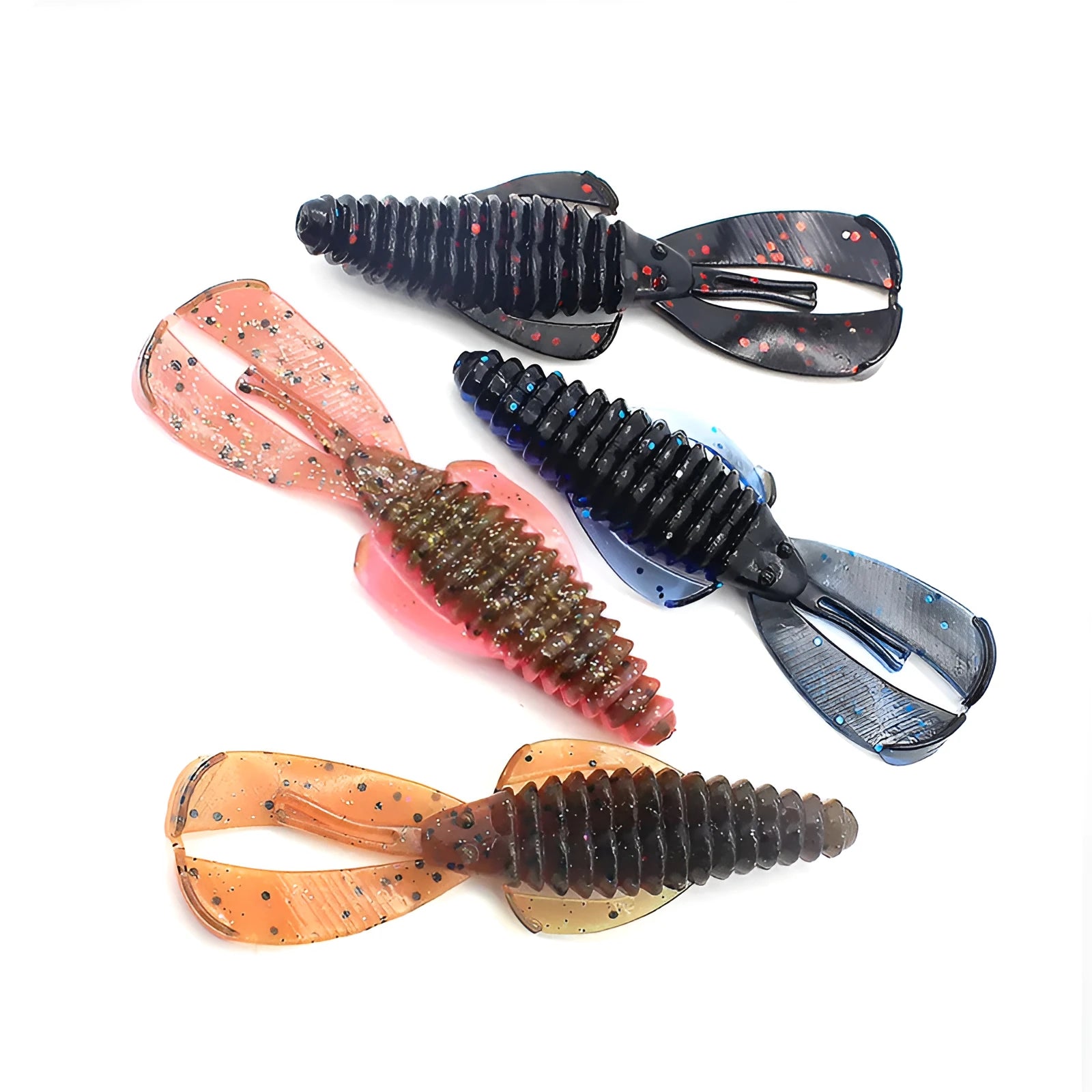 Soft plastic fishing lure in various colours showing 8cm and 12cm size options for freshwater and saltwater fishing