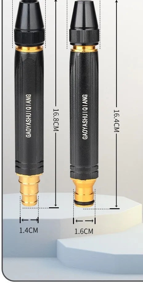 Black Diamond alloy car washing gun with straight spray design and choice of nozzle formats