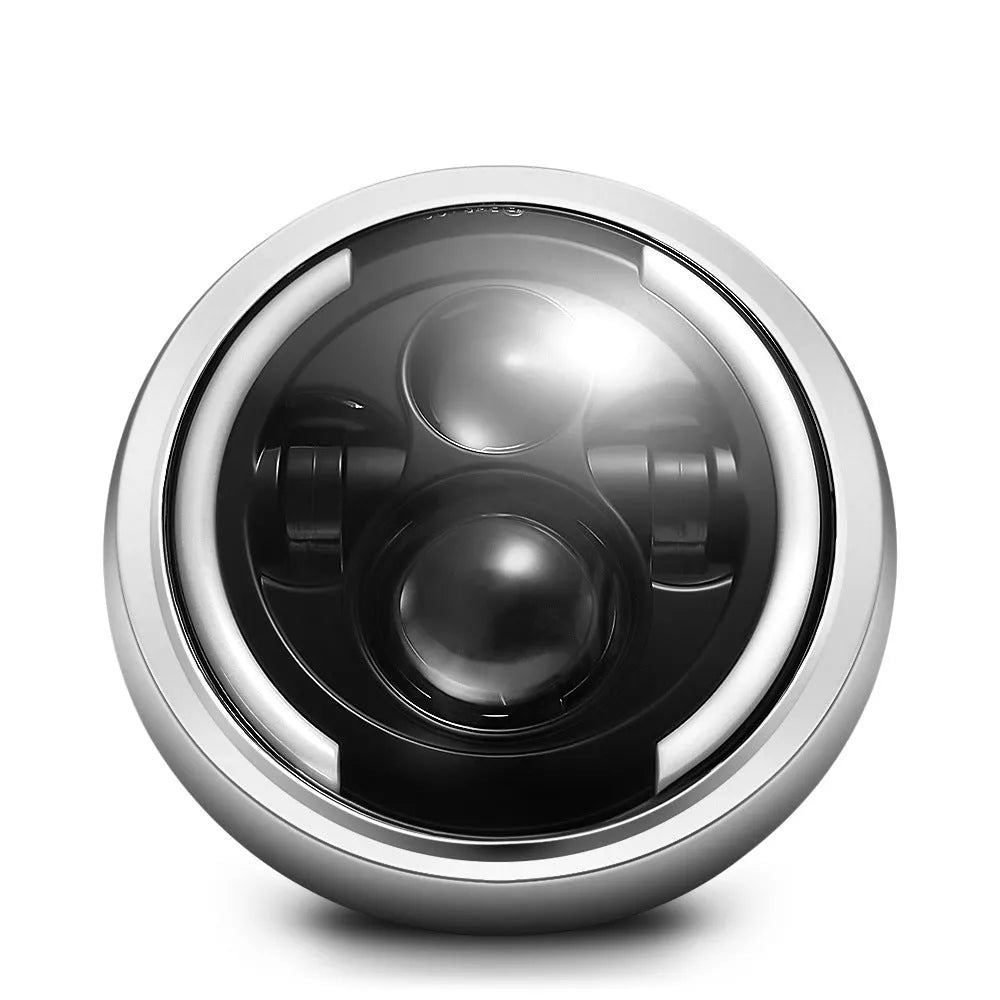 7.5 inch black motorcycle LED fisheye headlight with ABS aluminium housing
