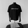 Men's loose fit cotton t-shirt with letter print in black, white or light grey