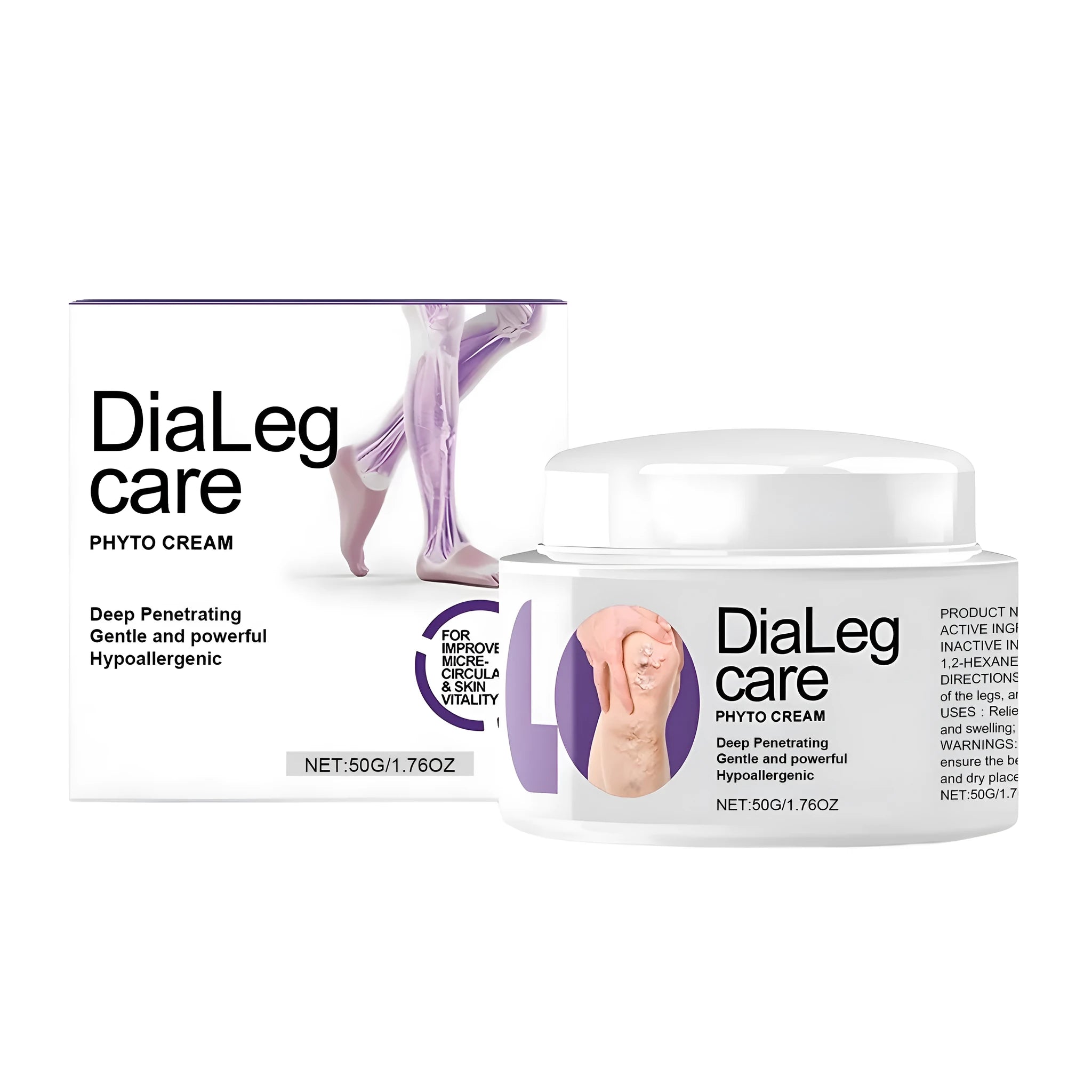 50g tube of varicose vein care cream with mint leaves and shea butter.