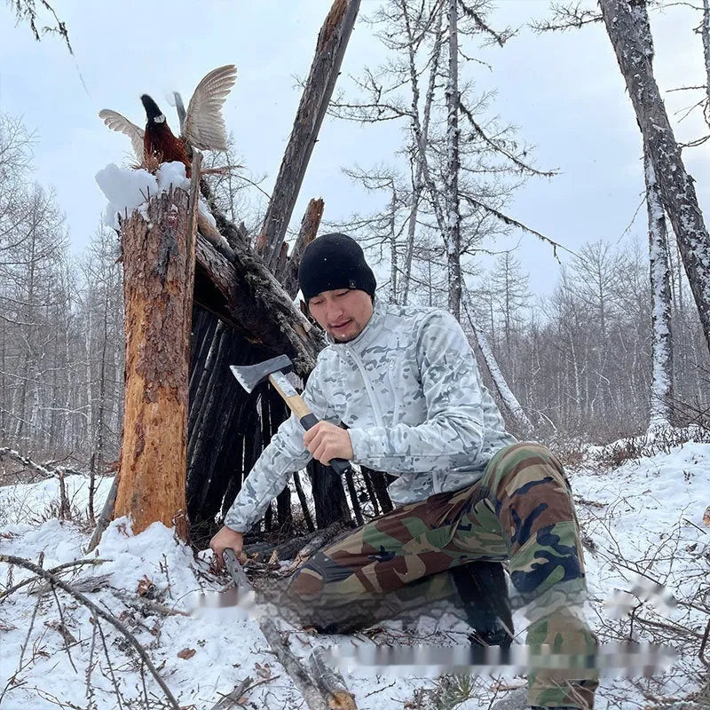 Men's camouflage fleece coat in Scorpion All Terrain pattern for outdoor mountaineering and combat clothing