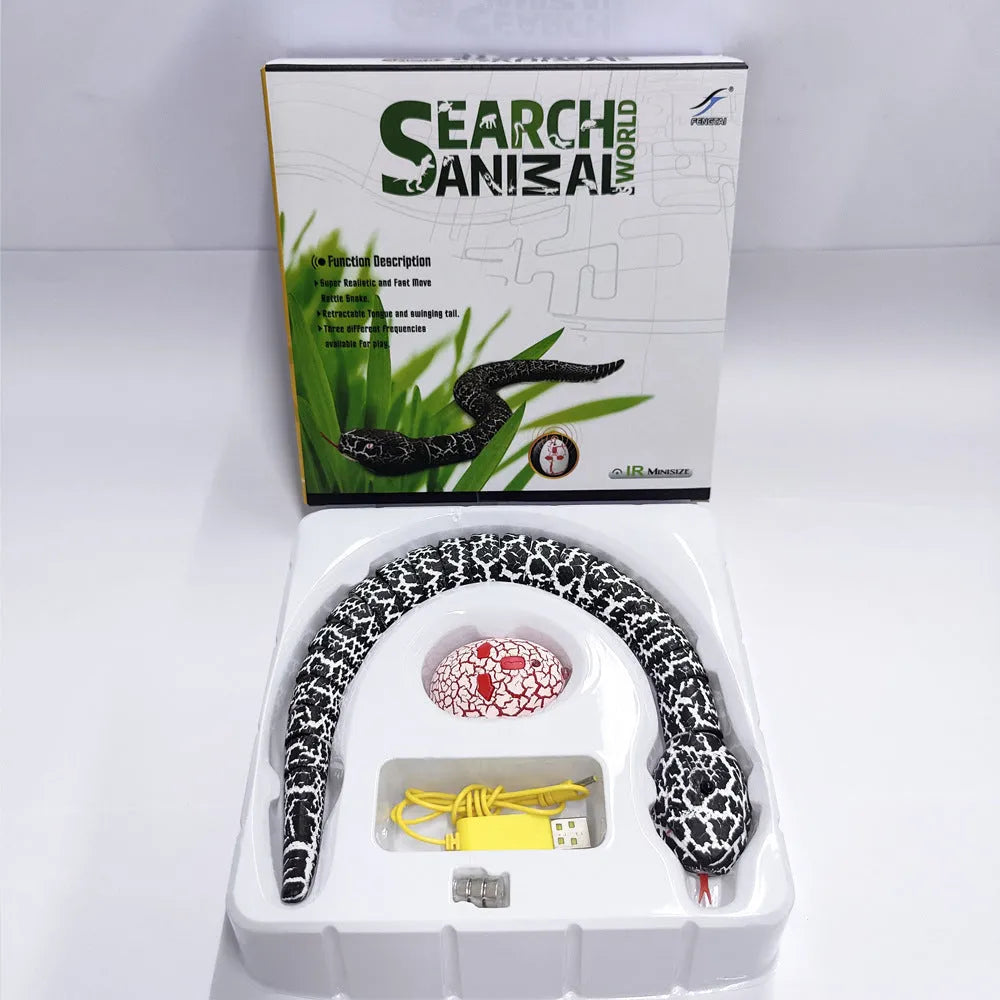Automatic smart sensing snake cat toy with segmented body for realistic slithering movement