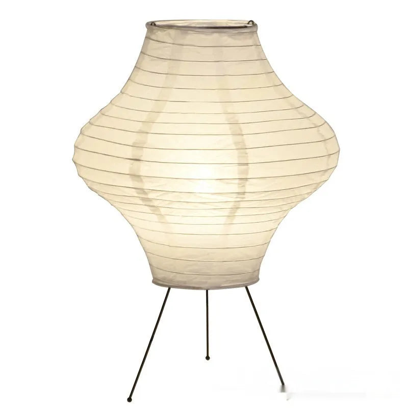 Japanese-style decorative table lamp with white Xuan paper shade and three-colour LED light.