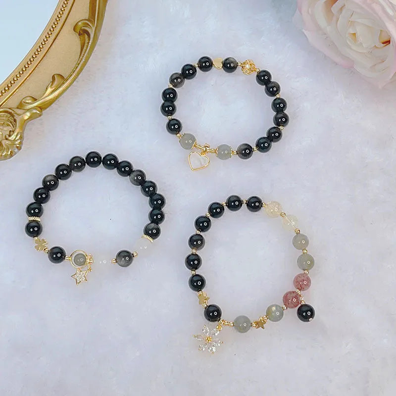 Silverstone electroplated bracelet with sweet cool designs showing flower, heart and star motif options