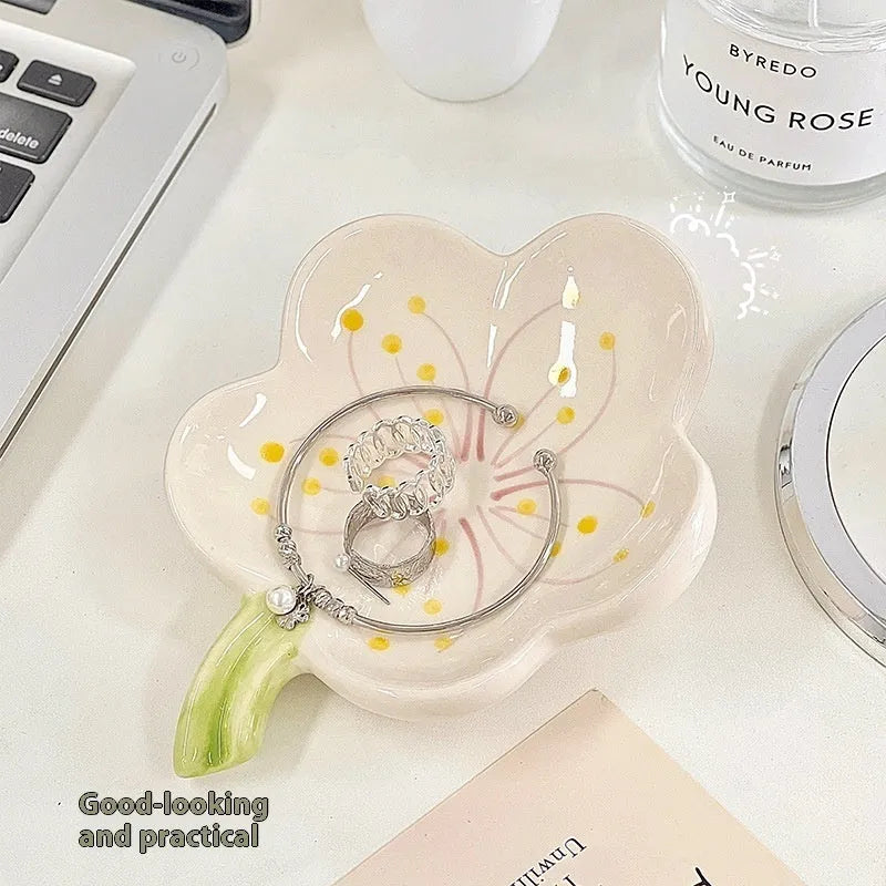 Yellow porcelain storage tray with optional night light in pink or white shell.