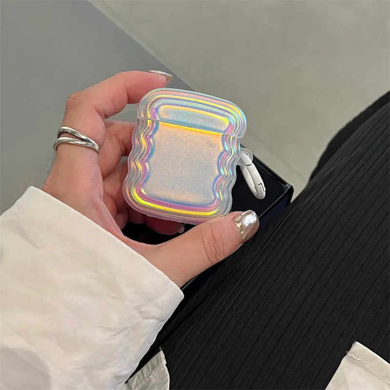 Silicone laser design case for AirPods Pro 2, Generation 3, Pro, and 1/2 models with magic laser and ring detailing