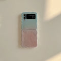 Feather yarn gradient multicolor back cover case for Samsung Z Flip folding phone, IMD finish, five colour options