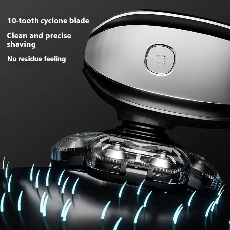 Black 6-in-1 multifunctional hair clipper set with USB charging and floating cutter head attachments