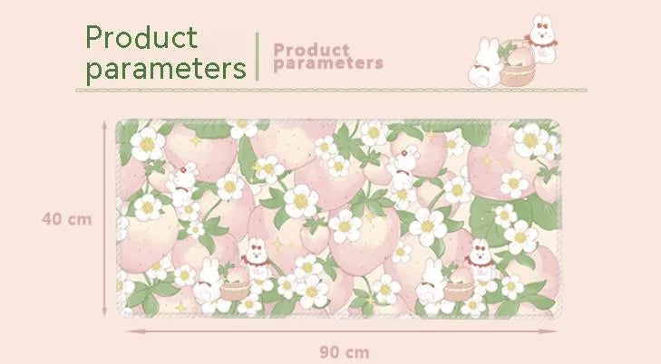 Large floral pattern mouse pad with thermal transfer cartoon designs on natural rubber cloth
