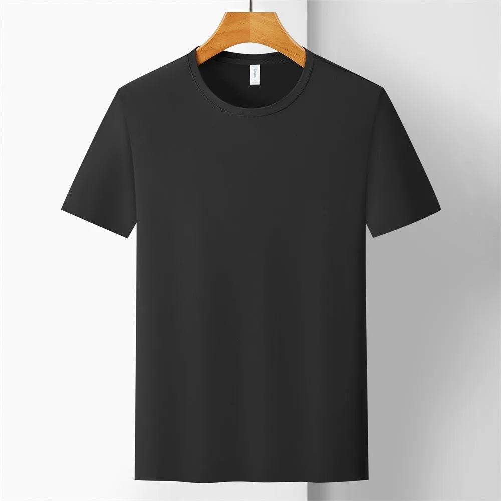 Ice silk quick-drying antibacterial anti-UV solid colour short sleeve T-shirt for teenagers in sky blue