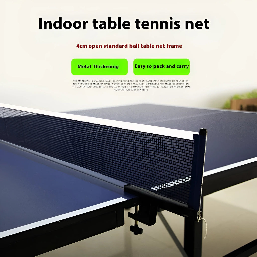 Table tennis post set with thickened ball column, universal large clip, and indoor open grid frame components