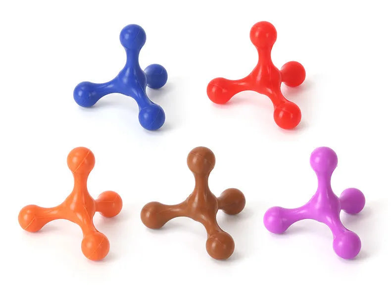 Silicone three-legged chew toy for small medium dogs in various colours