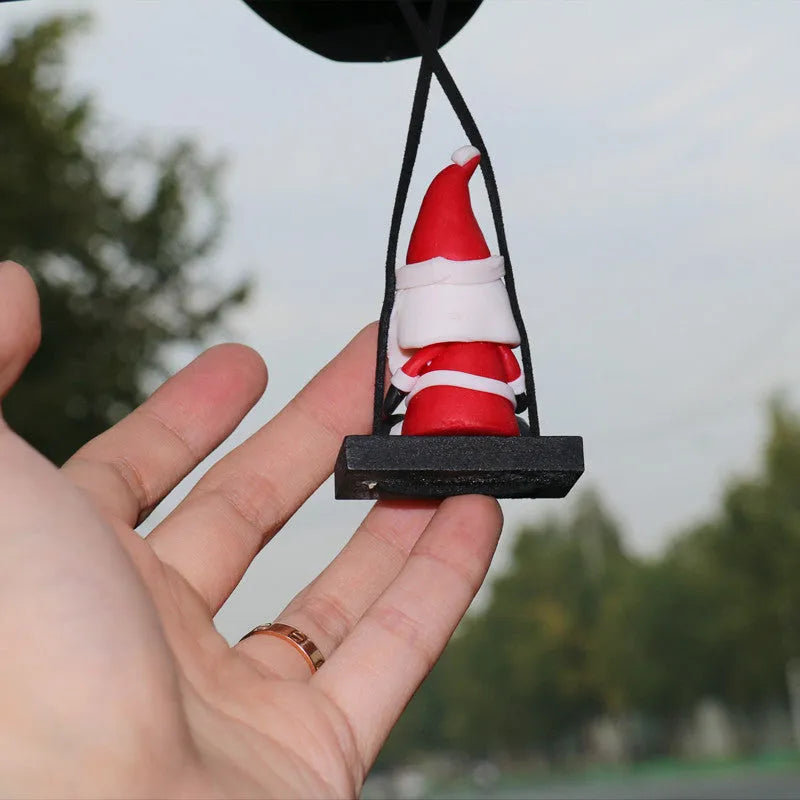 Christmas car rearview mirror pendant resin Santa Claus cartoon style hanging ornament 4.5x3x5cm