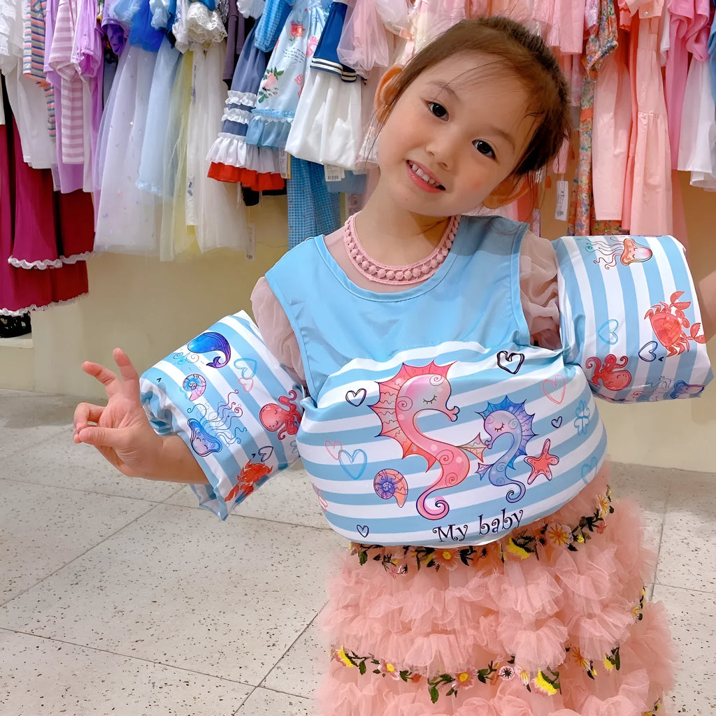 Cartoon children's arm swimming ring life jacket in polyester with multiple pattern options
