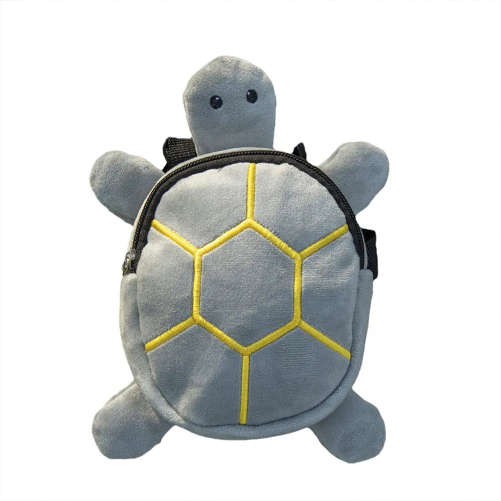 Cartoon turtle shape dog backpack vest with integrated harness in velvet material
