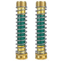 Brass garden hose sprinkler connector with spiral spring mechanism and threaded joints