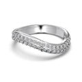 Female Zircon Inlaid Snake-shaped S925 Sterling Silver Ring in Platinum finish size No 7
