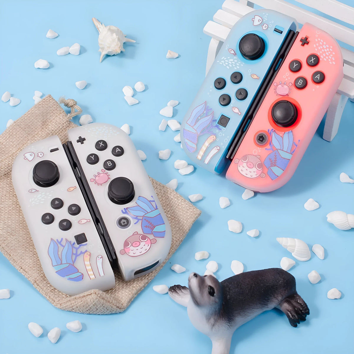 Pawdiary Nintendo Switch hard protective case in submarine exploration theme colours