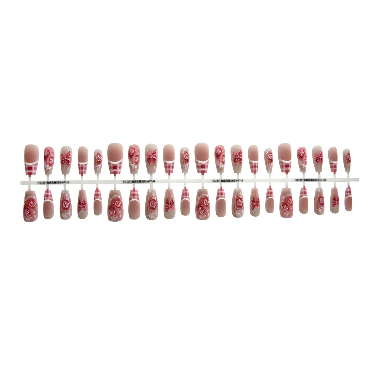Retro French ballet nail stickers Love Rose colour ultra-thin seamless set 40 pieces