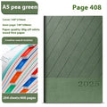 Office notepad with striped PU leather cover open to show 80g wood-free paper pages