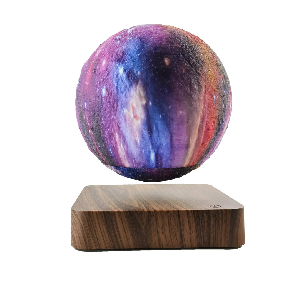 Magnetic levitation galaxy decorative light with rotating moon lamp on circular base