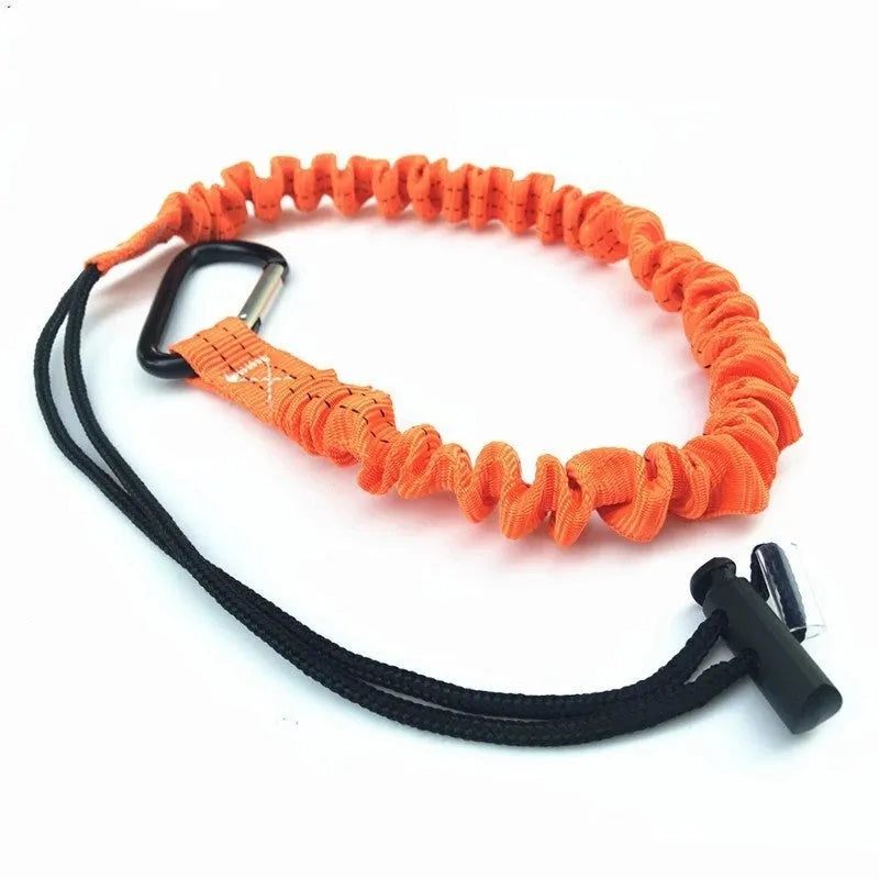 Orange 90cm fishing rod safety rope with elastic anti-separation design