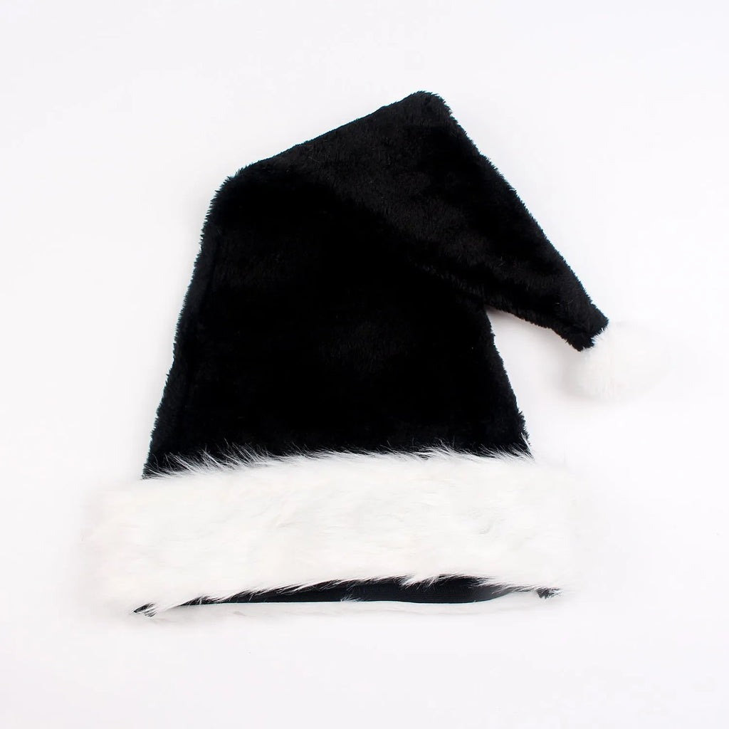 Black thickened polyester plus-sized Christmas hat in European classical style, 56 by 30 centimetres