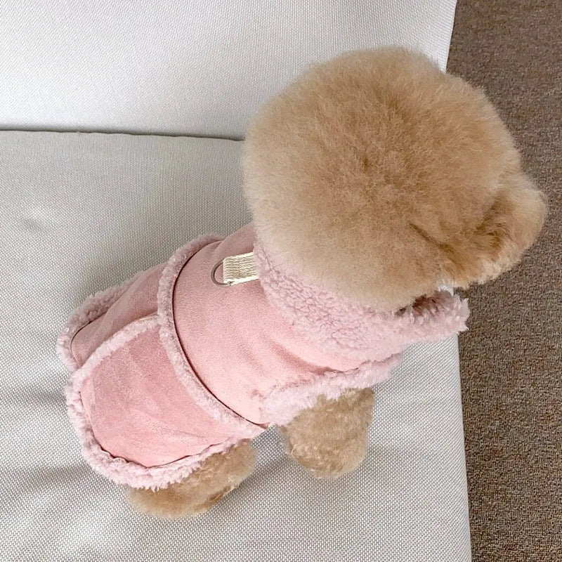 Pet autumn winter traction warm vest in brown available in XS to XL sizes for small dogs