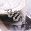 Korean vintage snake design hair clip barrettes in gold and silver with rhinestone detailing