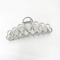 Minimalist large hair clip with tassel decoration in gold or silver electroplated finish