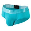 Men's triangle underwear mesh breathable nylon low waist briefs in solid colour black