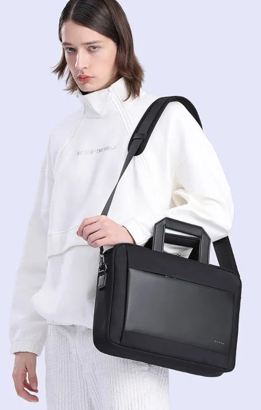 Large capacity Oxford cloth computer bag for 15 inch laptop, black solid colour