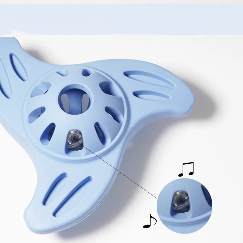 Blue boomerang molar dog chew toy for medium and large breed dogs
