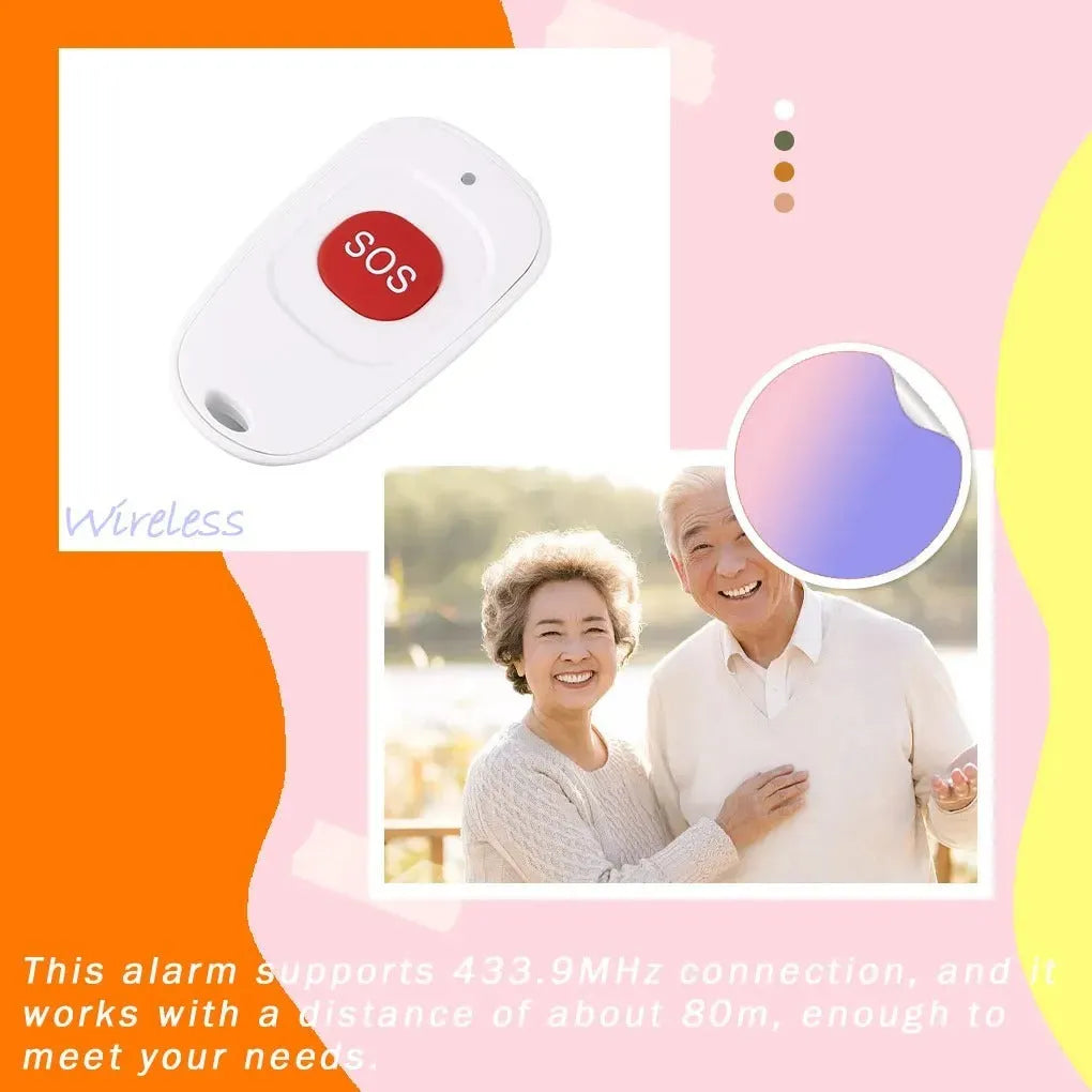 SOS emergency alarm button wireless pager watch style 58x39x15 mm 315 433 MHz remote control alarm