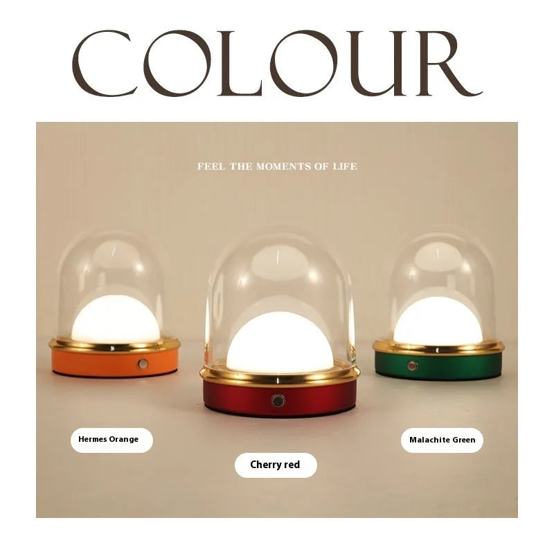 Minimalist acrylic night light 110x130mm with 3W battery-powered LED in orange red green for bedside table decor