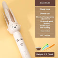 Beige anion automatic hair curler with rotating ceramic barrel on stand