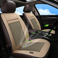 Black single seat ice silk blowing and cooling car cushion with ventilation controls for 12V 24V vehicles