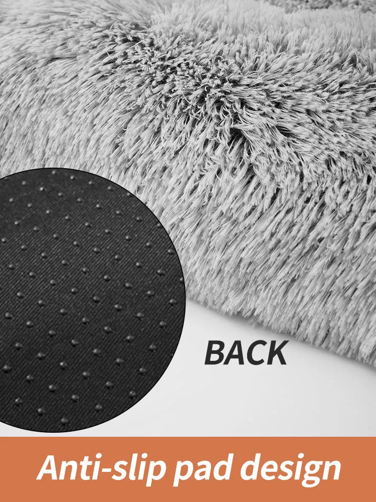 Washable long plush dog bed mat in four sizes for sofa, kennel, and floor use