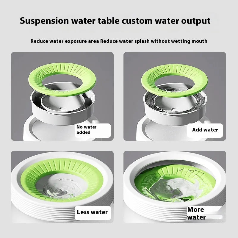 Non-wet mouth suspension bowl for medium and small dogs and cats in blue, green and brown colours