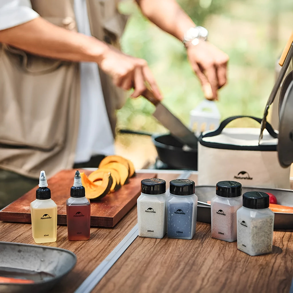 Naturehike six-piece portable seasoning bottle set with PP plastic construction