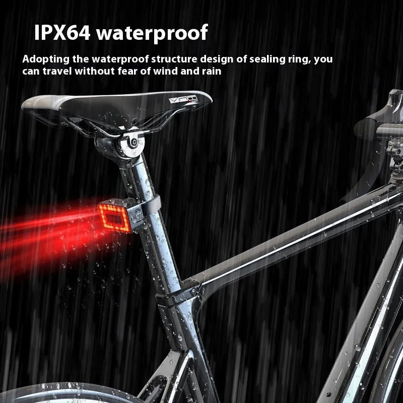Smart millimetre wave radar bicycle taillight with dual mounting bracket on handlebars